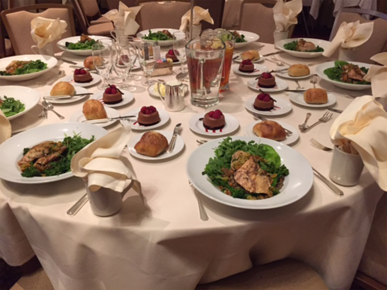 event table with food
